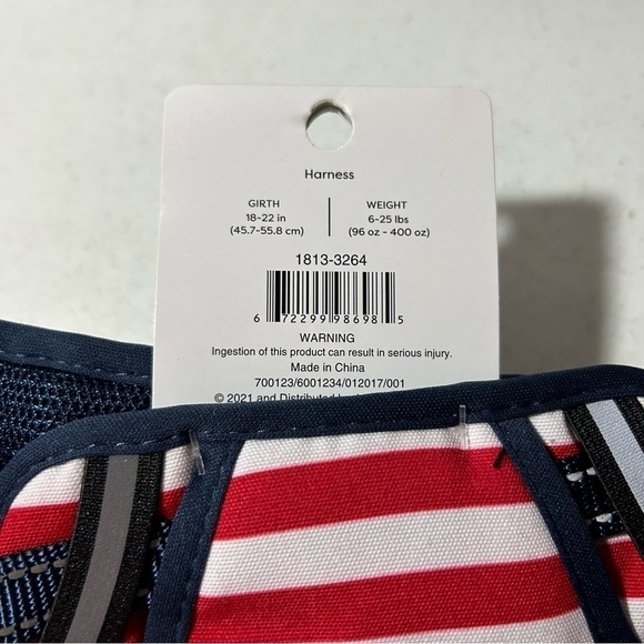 New Tails & Noses Dog Harness Size S/M red white blue American Flag BNWT. - Picture 4 of 5